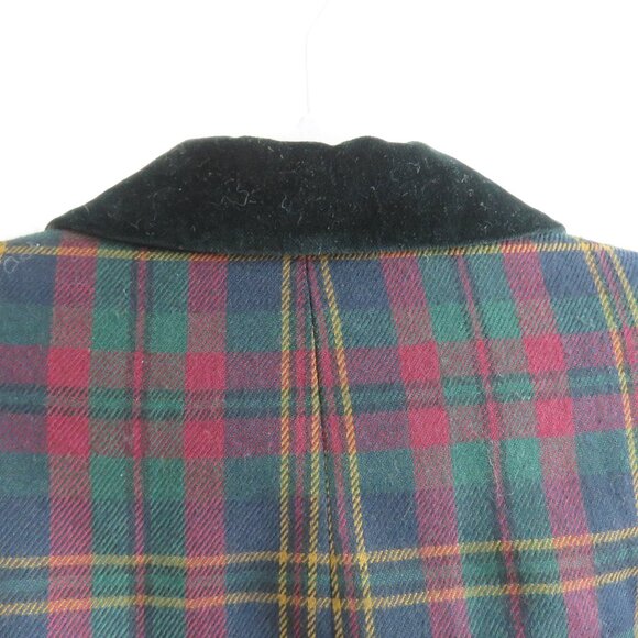 VINTAGE LAUREN RALPH LAUREN Plaid Velvet Collar 100% Wool Blazer Jacket Preppy - Picture 10 of 16